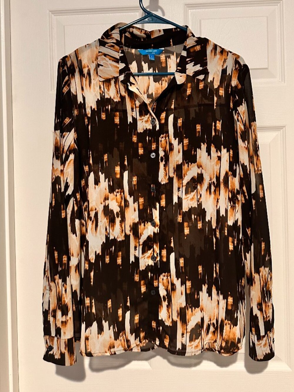 Derek Lam For Design Nation Brown & Beige Abstract Blouse NWOT